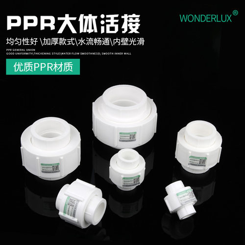 ppr大体活接20 25 32PPR水管热熔管件4分6分ppr家用活接配件接头