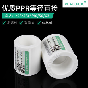 ppr水管配件接头4分6分1寸直接20 32加厚家用自来水管热熔管材