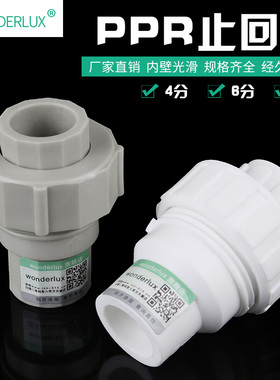 PPR止回阀单向阀塑料配件逆止阀202532 4分6分1寸PPR水管管件配件