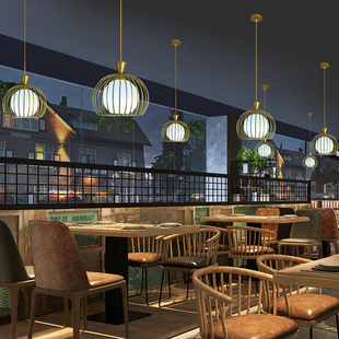 网红餐厅火锅店专用灯带射灯店铺商用简约个性铁艺餐饮灯吧台吊灯