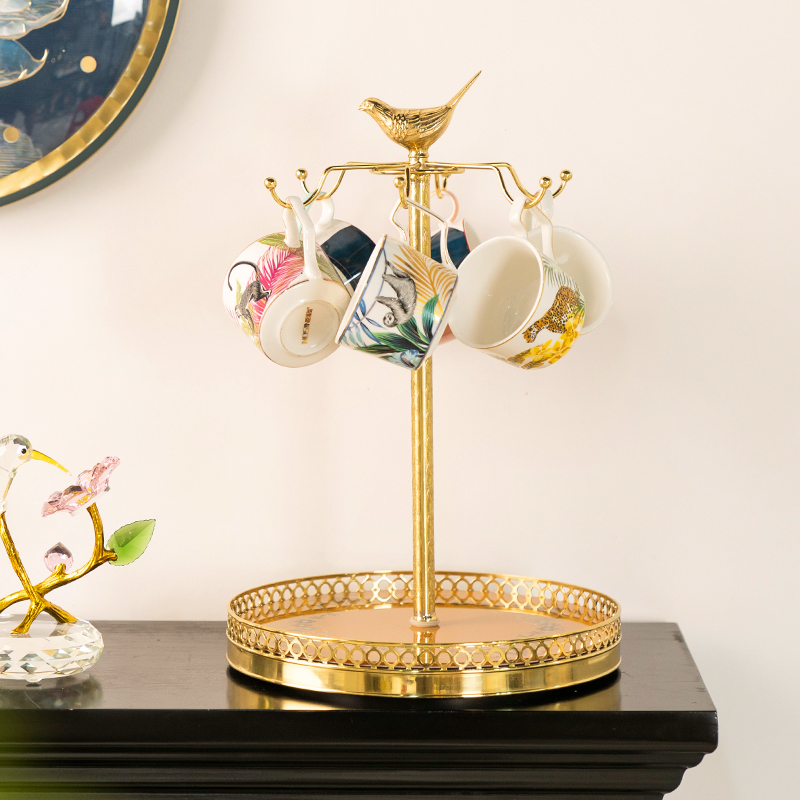 黄铜收纳咖啡杯挂架咖啡杯架子高级感轻奢水杯杯子架子收纳置物架