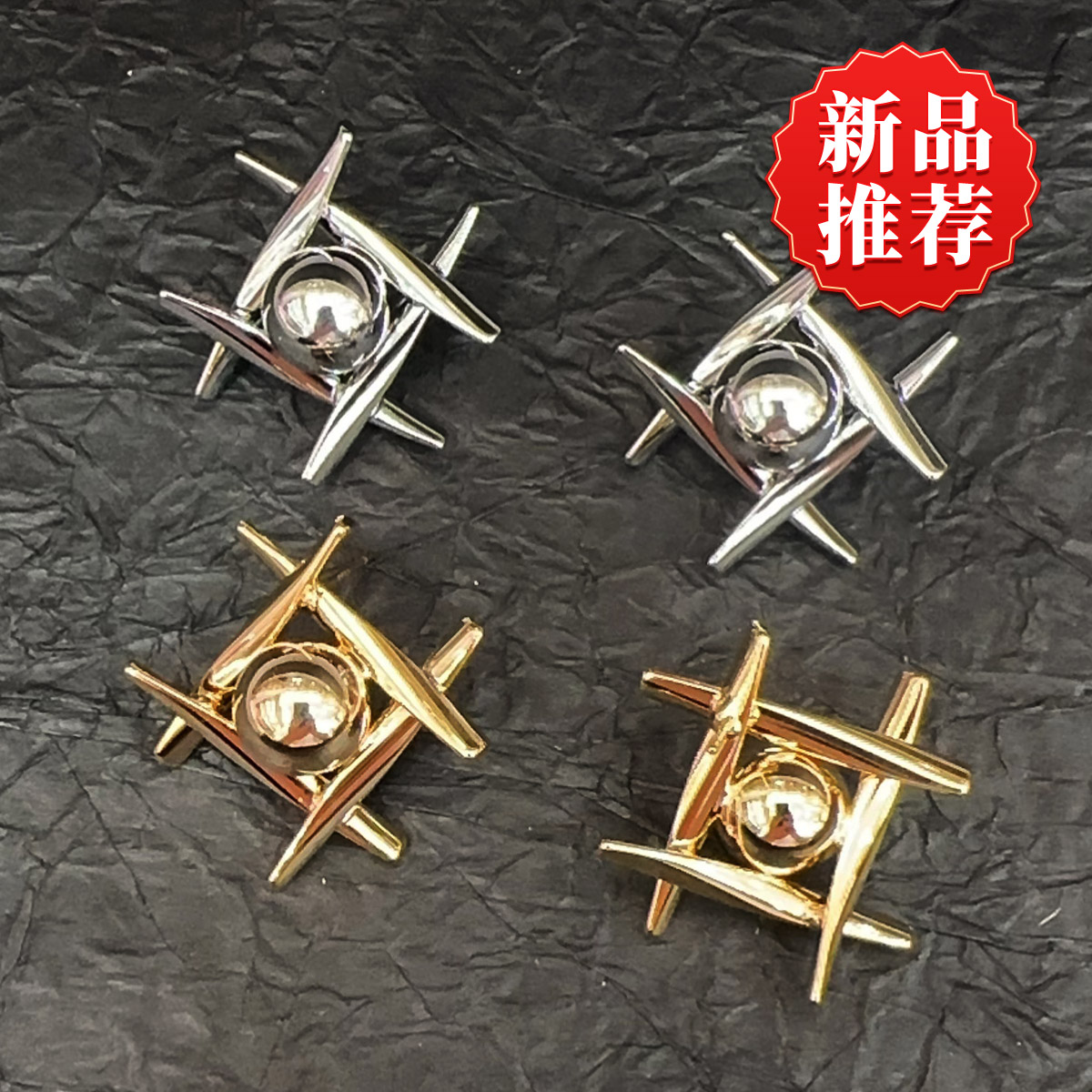小众几何交叉金属球耳钉轻奢
