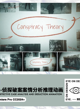 PR模板侦探破案电影剧本杀悬疑推理案情分析信息镜头动画片头视频
