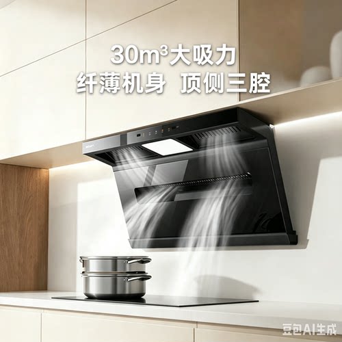 名气小黑翼A586H/A586老板抽油烟机家用厨房顶侧双吸烟灶套装