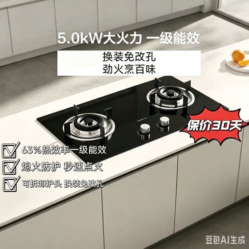 老板星辰20B2A/20B0A/50B5A/50B7A台嵌两用大火力燃气灶