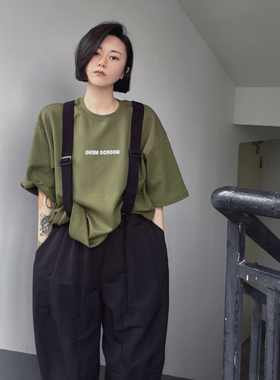 MOOROO潮牌新品原创重磅290g“美人鱼”宽松圆领印花纯棉短袖T恤