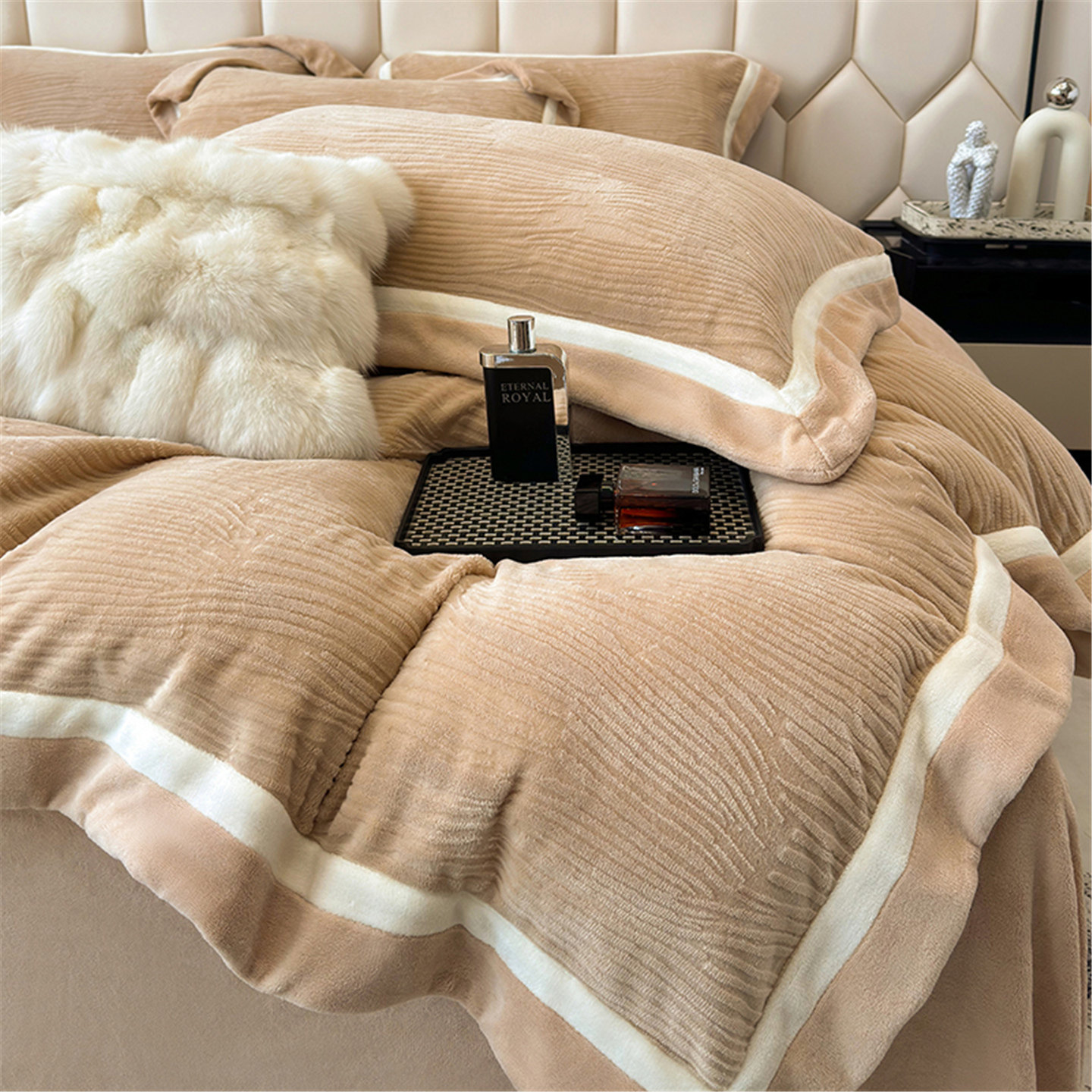 高档A类雕花绒床上四件套轻奢高级感牛奶绒被套加厚珊瑚绒面床单,床上用品,床品套件/四件套/多件套,淘宝优惠券,粉丝福利购,淘宝优惠卷