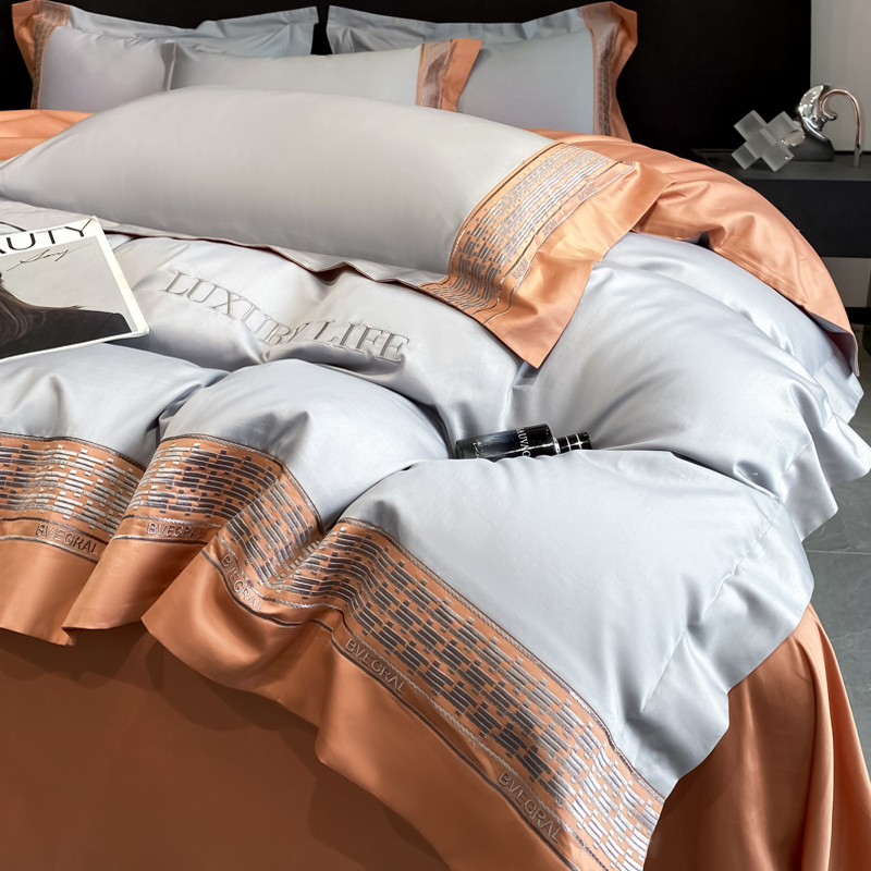 高级轻奢风A类超柔长绒棉四件套