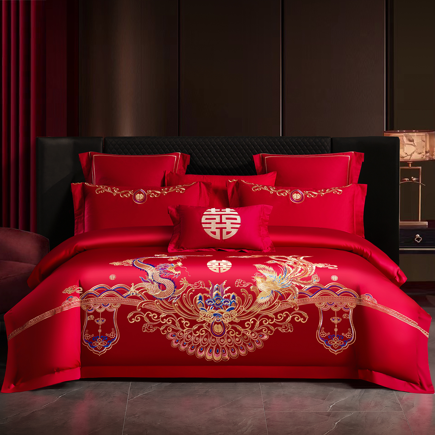 高档龙凤刺绣婚庆四件套新婚床品