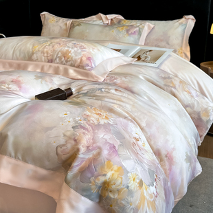 A类兰精天丝四件套轻奢高级感丝滑裸睡床单被套凉感冰丝床品4 夏季