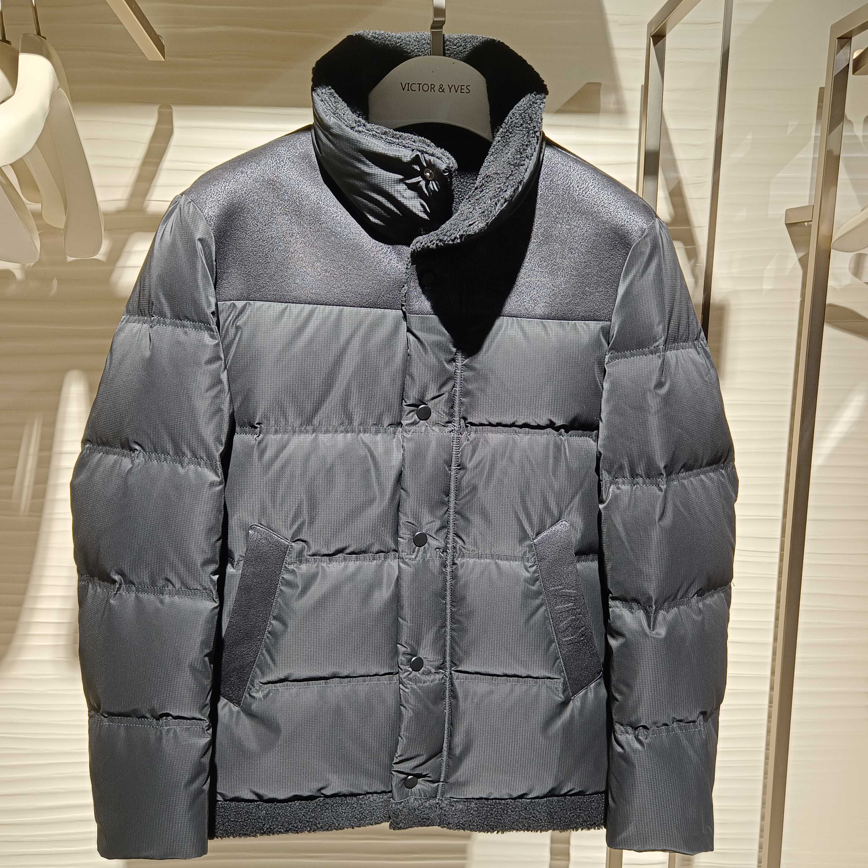 vy冬商务通勤立领保暖羽绒服男装