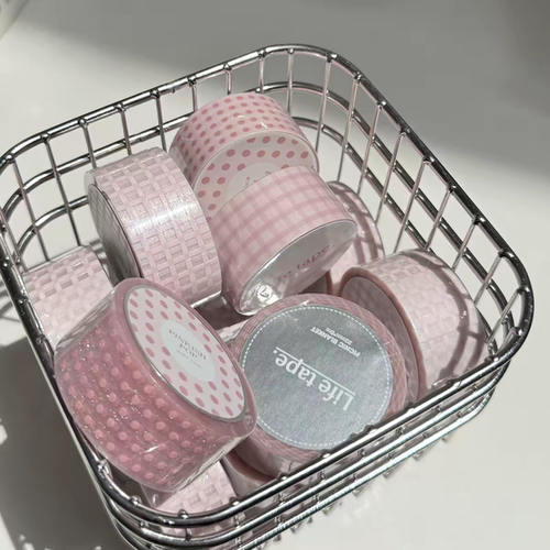 soii手帐分装|人生磁带Lifetape 4款胶带 春日樱花色格纹波点