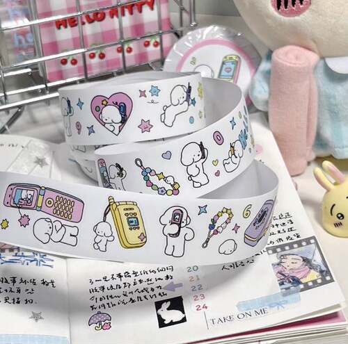 soii手帐分装|heartbunny 贴纸卷《小狗给你打电话》