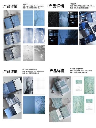 soii手帐分装|回音共鸣 6款m5内页/二折页/三折页 雨中倒影薄荷海