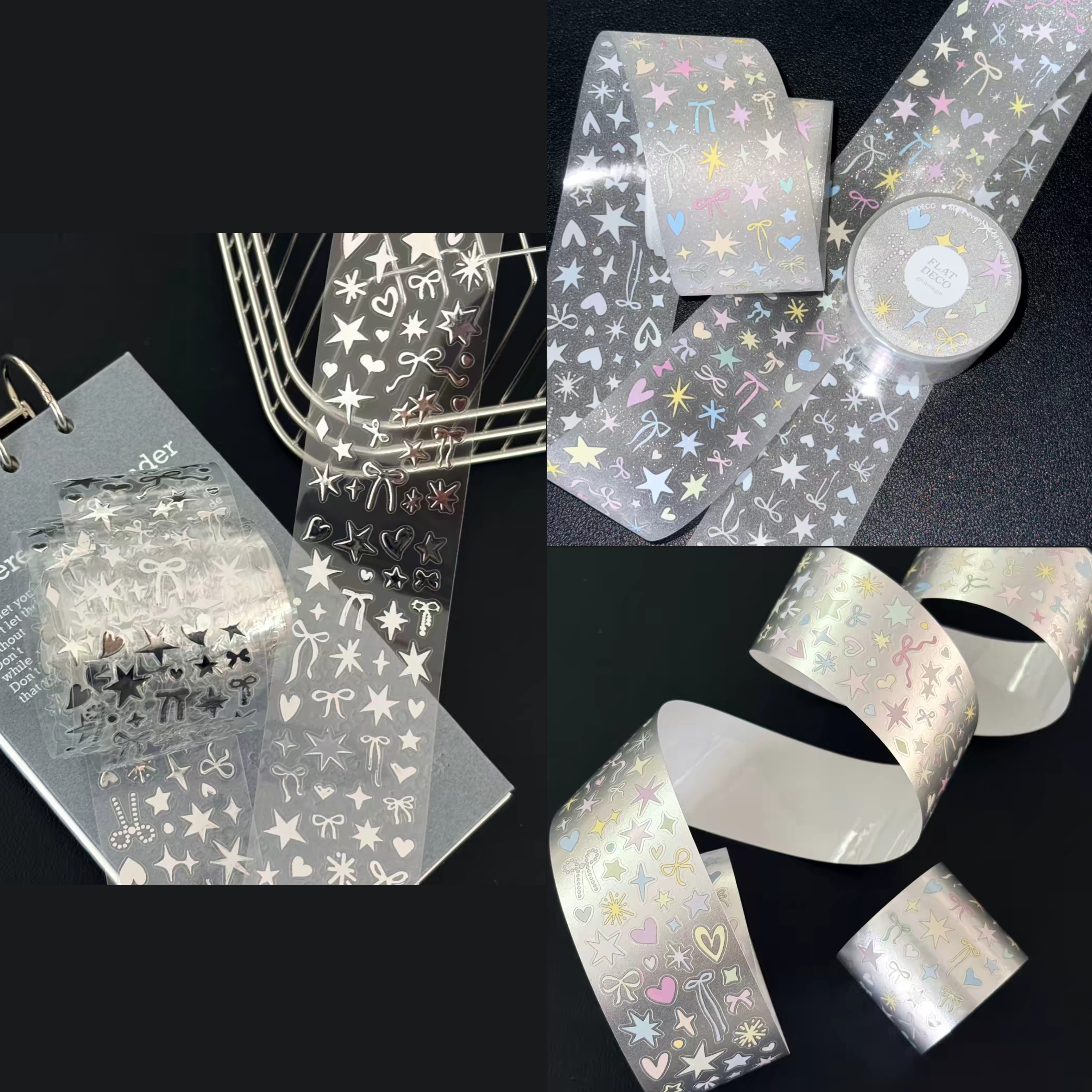 soii手帐分装|人生磁带Lifetape 3款贴纸卷 星星蝴蝶结爱心装饰