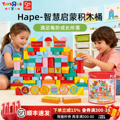 Hape110粒数字花园益智早教积木