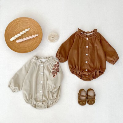 婴儿衣服秋装连体衣小月龄女宝宝满月爬服百天公主哈衣外出服秋天