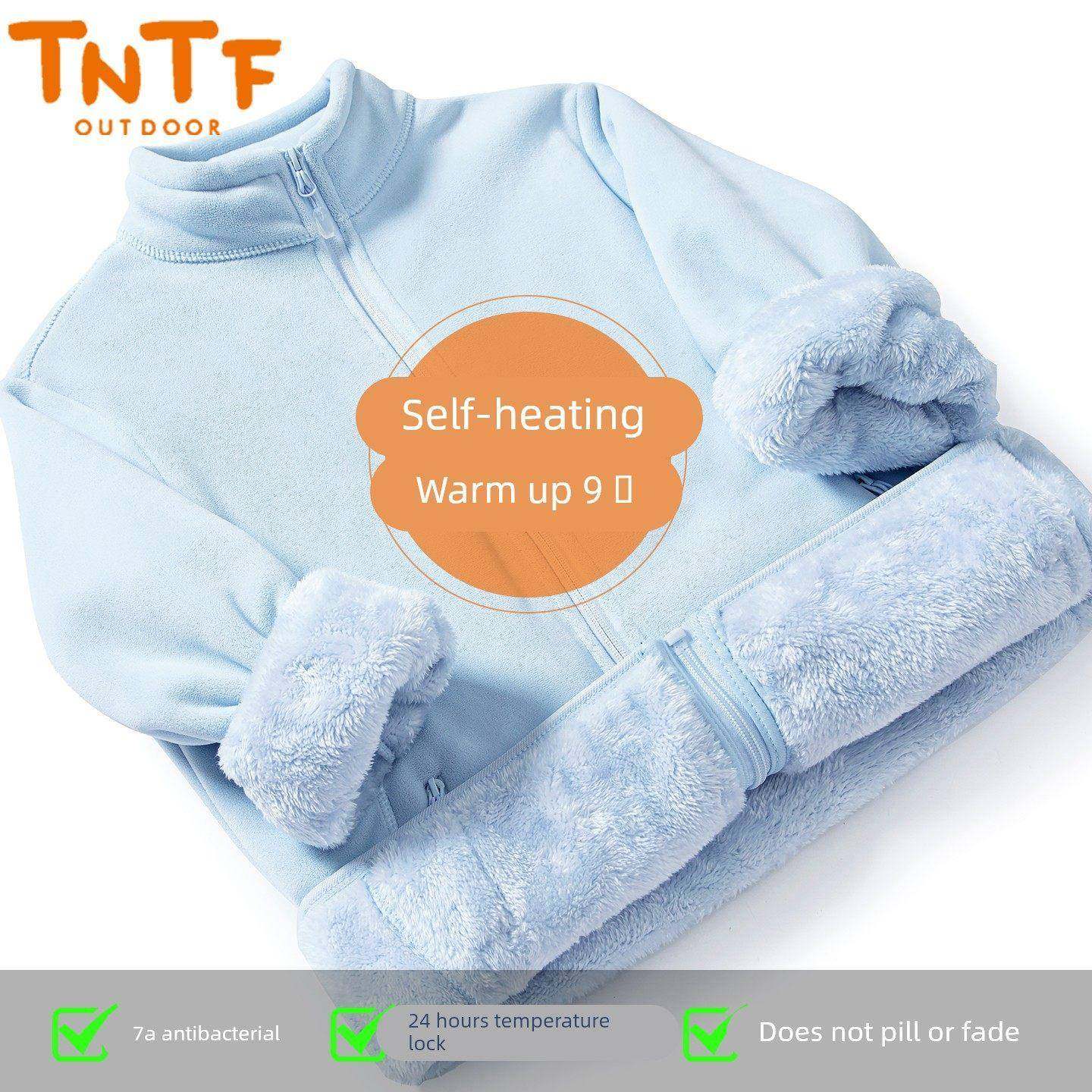 摇奥粒绒抓绒衣男女款加绒加厚立领防风东北学生内搭卫衣保暖外套