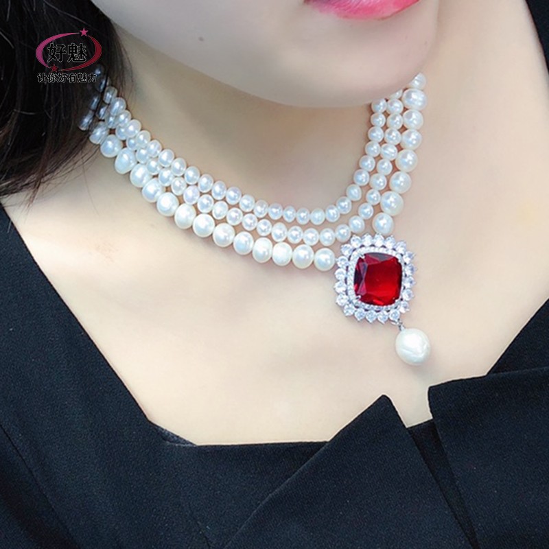 好魅天然珍珠多层项链