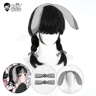 秀琴家 异形舞台 秀雅cos假发 sua 三周年 黑色短编发造型混蓬