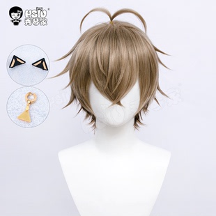秀琴家 vtuber 彩虹社 Alban Knox cos假发 虚拟主播 配饰 短假毛