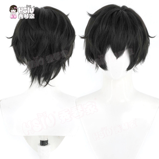 秀琴家 斩神 林七夜cos假发 黑色收脸反翘短款假毛