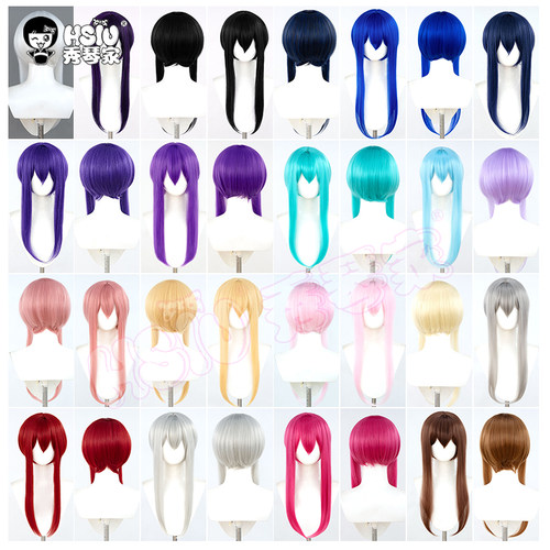 秀琴家 万用cos假发 收脸长鬓角短发 毛娘造型可配马尾发包包邮