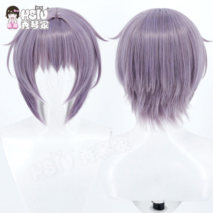 秀琴家 凉宫春日的忧郁cosplay 长门有希cos假发 烟紫色短款假毛
