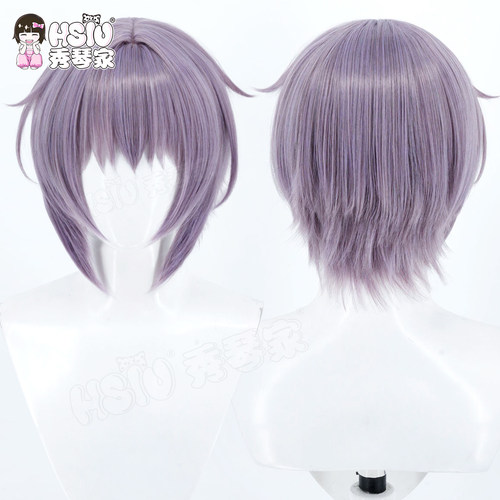 秀琴家 凉宫春日的忧郁cosplay 长门有希cos假发 烟紫色短款假毛