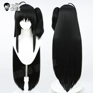 秀琴家 碧蓝航线 大凤 鹩 礼服cos假发 小虎口夹马尾黑色长直假毛