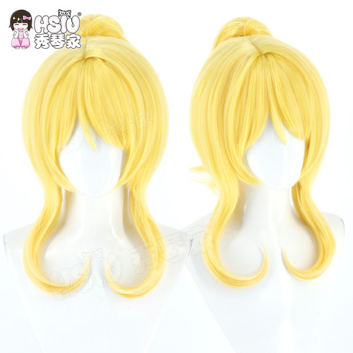 秀琴家 Love live! 绚濑绘里cos假发 黄色假毛 分体虎口夹马尾