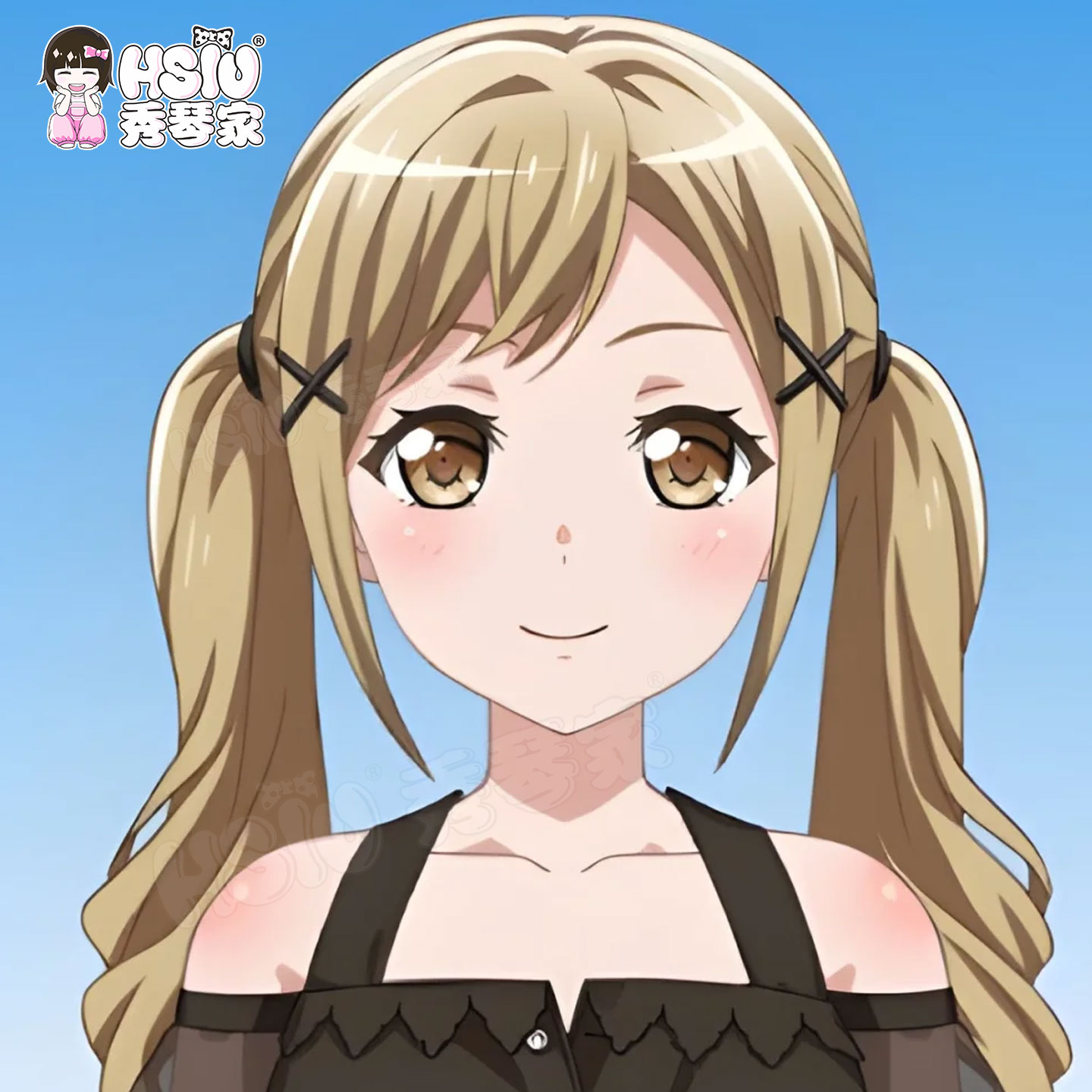 秀琴家 BanG Dream! 市谷有咲cos假发 特调亚麻混蓬中分造型