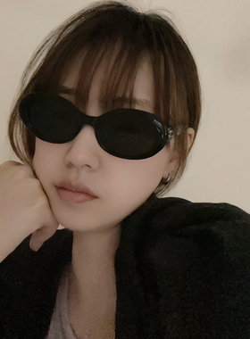 A16 女式椭圆框太阳镜 意产进口板材墨镜 INS热款 库存清货 福利