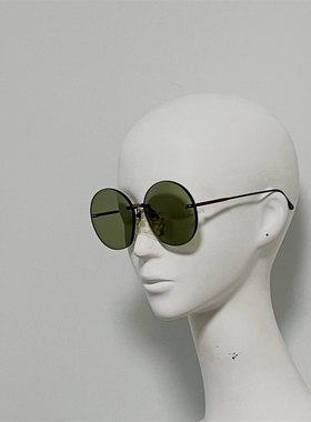 B和V 0178 大圆框修脸太阳镜 钛金属无框墨镜 编织纹细节装饰镜