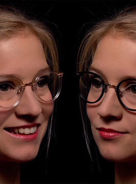 R7079 德国专业光学眼镜 女式修脸款近视镜 意产板材配钛超轻13克