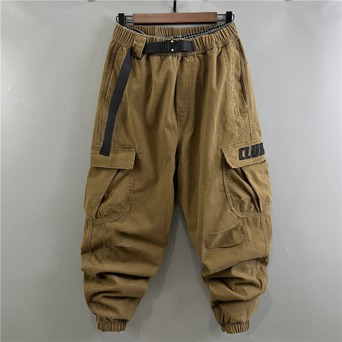 长裤工装哈伦裤宽松小脚潮流刺绣