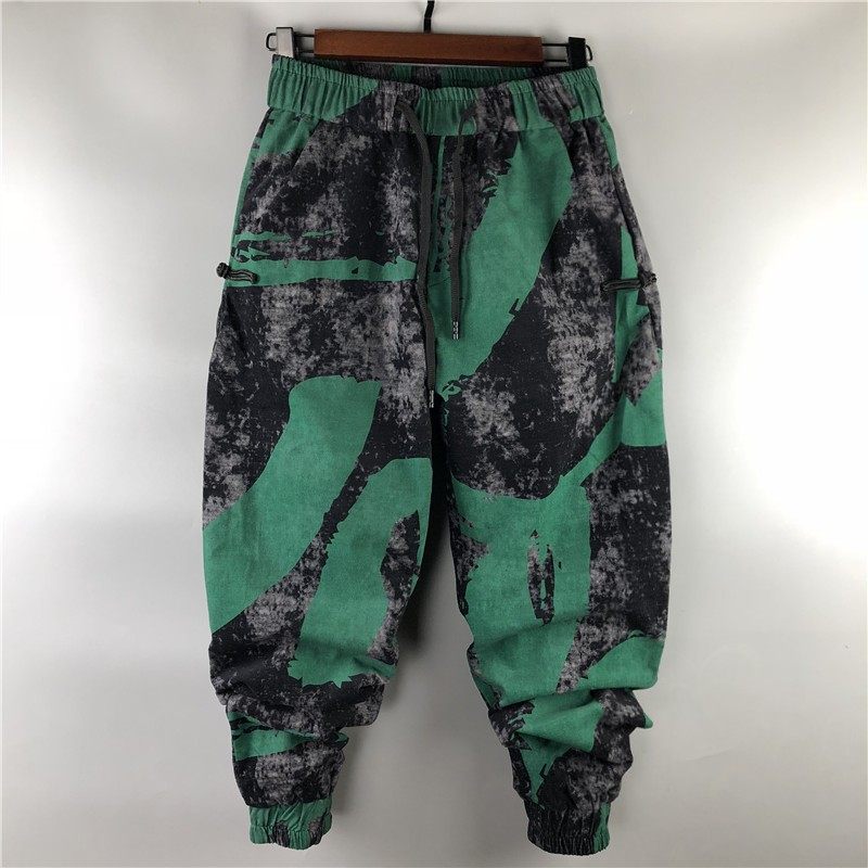 秋冬大码个性男哈伦裤弹力复古潮流宽松盘扣中国风印花小脚休闲裤,男装,休闲裤,淘宝优惠券,粉丝福利购,淘宝优惠卷