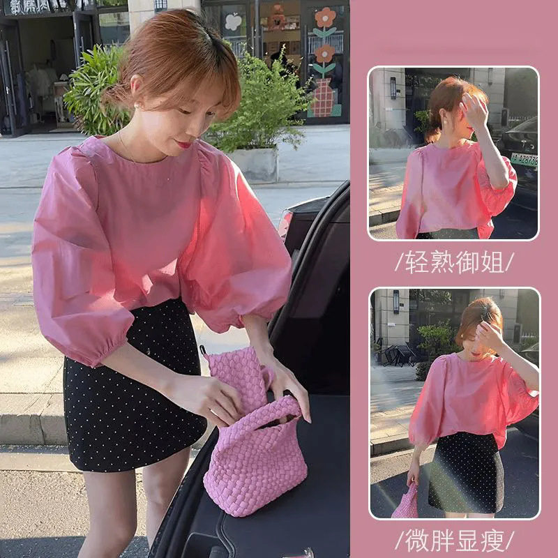 单件/可盐可甜装夏季高级感时尚设计感小众绝美上衣波点半身裙潮 - 实物图