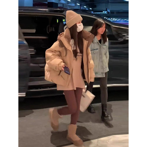 2025新款设计感小众保暖百搭通勤显瘦冬季短款连帽棉衣服外套上衣