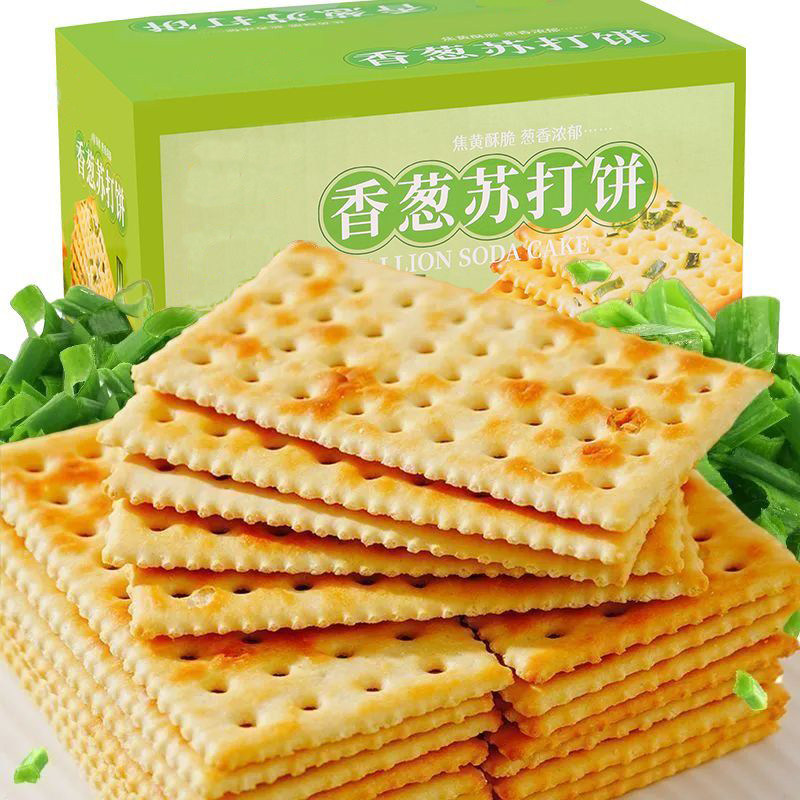 香葱咸味苏打饼干整箱独立包装梳打葱香饼干健康休闲碱性零食茶点