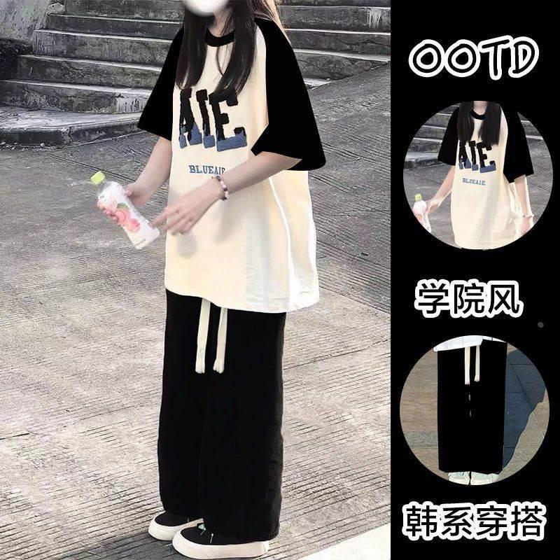 女童短袖超酷拽姐套装森系穿搭