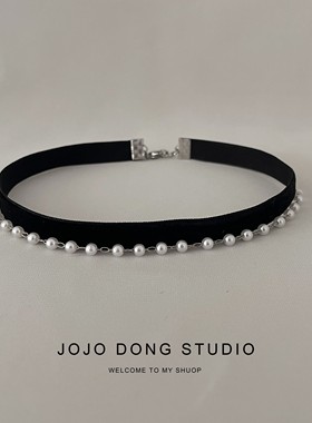 黑色丝绒choker项圈女颈带