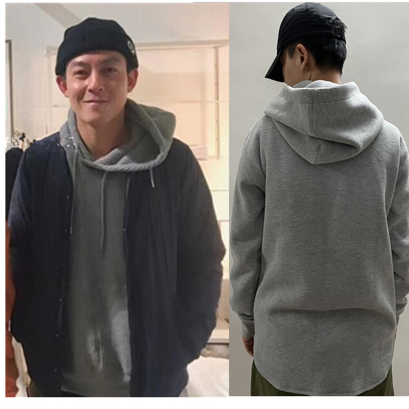 冬季连帽麻灰卫衣连帽
