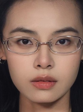 韩系红色小框复古方形近视斯文眼镜框架日系眼镜度数蓝光素颜网红