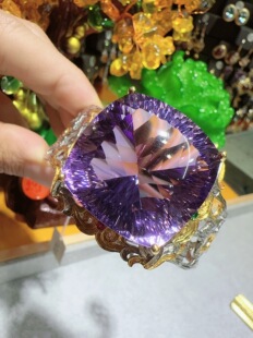 天然紫水晶手镯女款意大利工艺925银镶嵌送人水晶宝石活口大颗粒