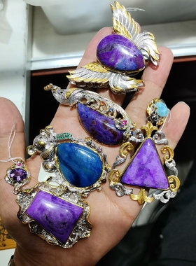 天然水晶宝石舒俱来吊坠925银镶嵌体颜色好火彩好意大利工艺女款