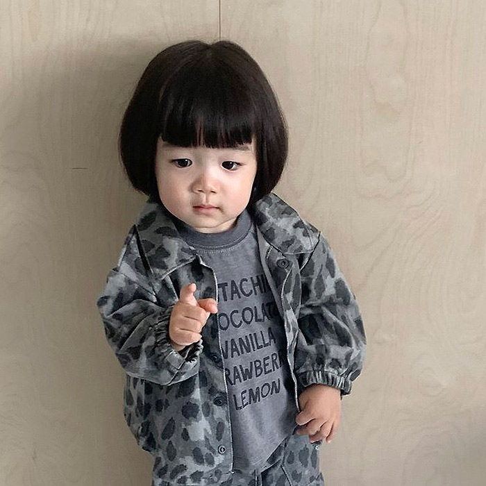 中大童男女童洋气迷彩翻领外套 goguma韩国代购童装26秋款小童167