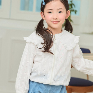 小童女童洋气刺绣翻领拉链外套 BBB韩国代购进口童装26夏上衣2261