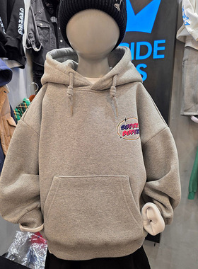 儿童宽松字母百搭连帽卫衣 Decide韩国代购童装25冬中大男女童921