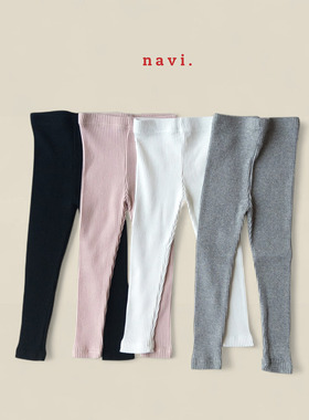 儿童弹力紧身螺纹打底裤 NAVI韩国南大门童装2025冬款中大女童003